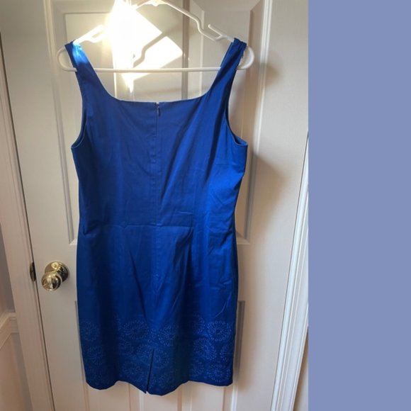 Jones New York Royal Blue Embroidered Sheath Dress - Picture 2 of 7
